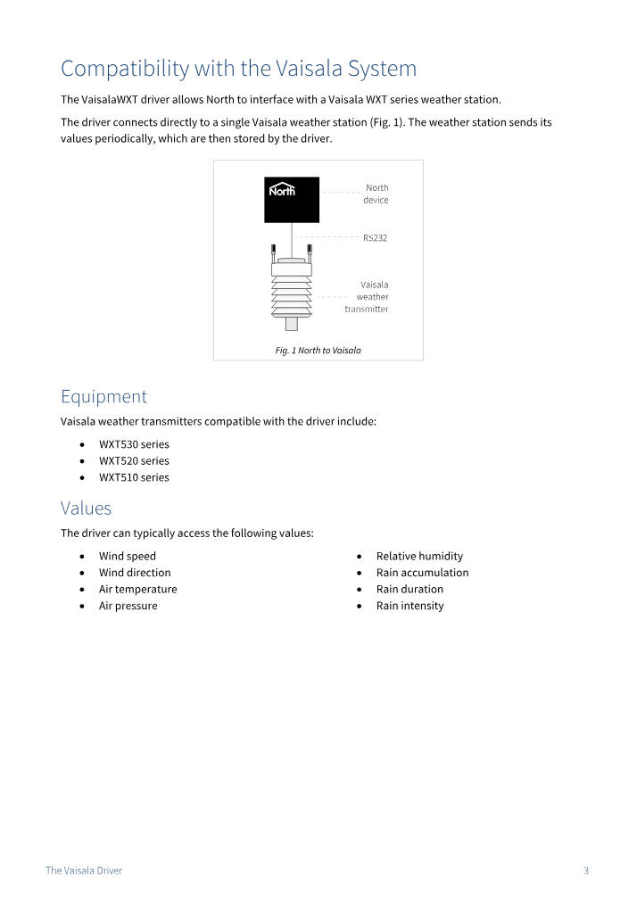 Preview thumbnail of page 3 of the VaisalaWXT Driver Manual PDF document.
